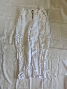 Nicole Miller Cream Elastic Waist Pants